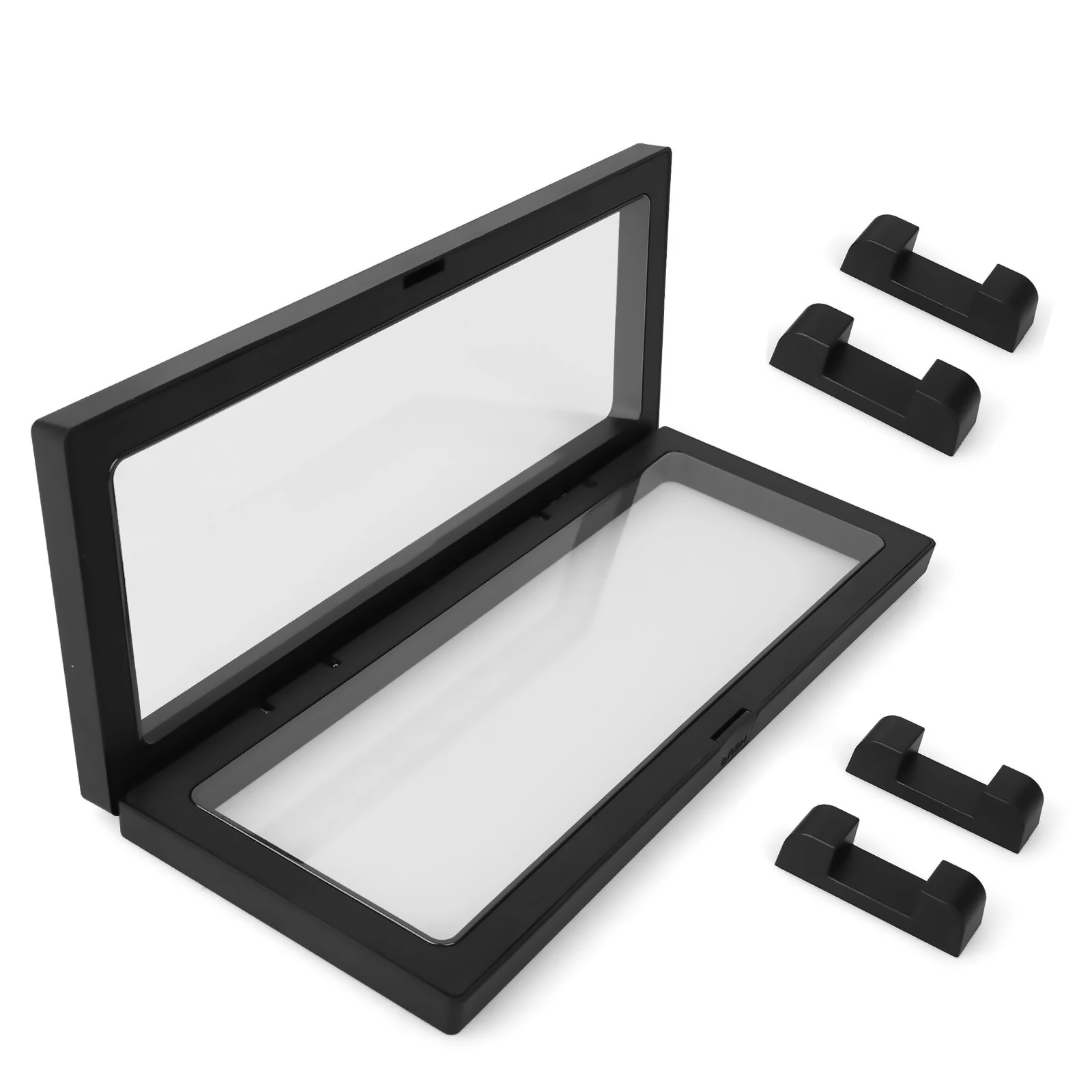 2 قطعة ثلاثية الأبعاد تأثير عملة مجوهرات ميداليات طوابع دبابيس إطار عرض حامل الصندوق مع حامل أسود صندوق عرض فيلم البولي ايثيلين #3