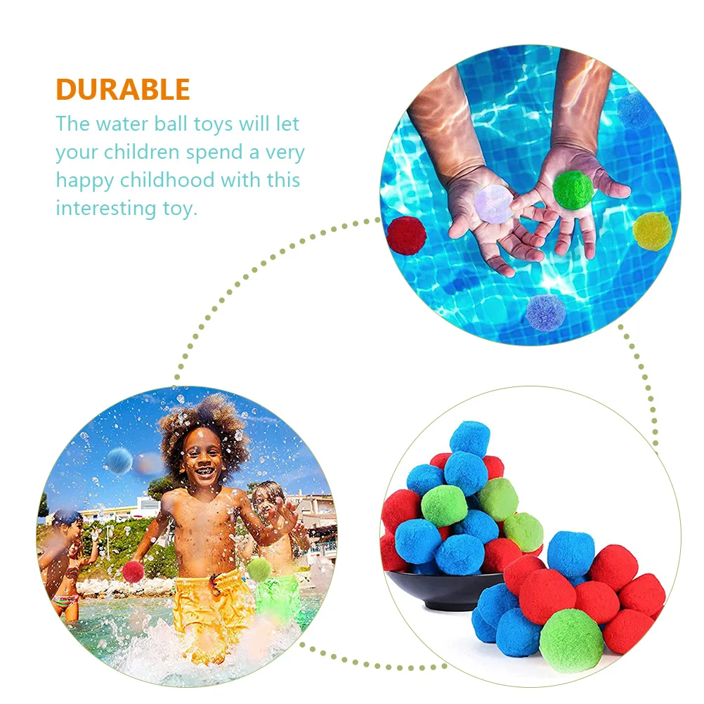 20 Pcs Water Game Ball Outdoor Toys for Kids Play Swimming Pool Cotton Child