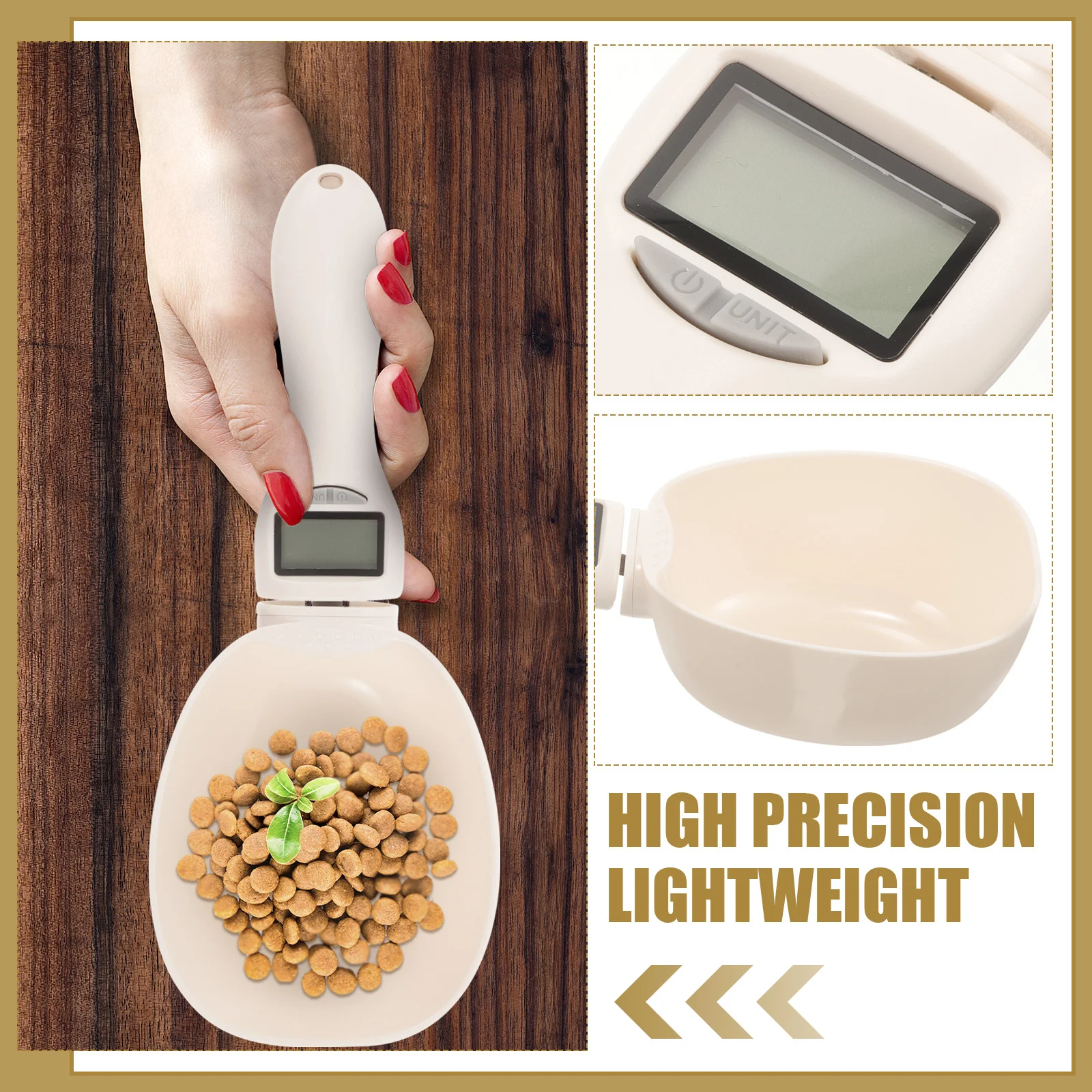 

Digital Food Spoon Scale 300g Capacity Precise Measurement Kitchen Baking Pet Feeding Detachable Handle Easy Carry