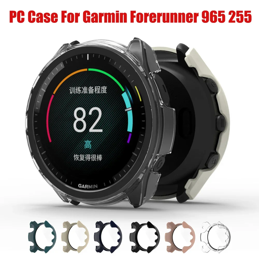 

Hard Edge PC Case For Garmin Forerunner 955 255 Full Screen Protector Smart Watch Protective Cover For Forerunner 965 265 Glass