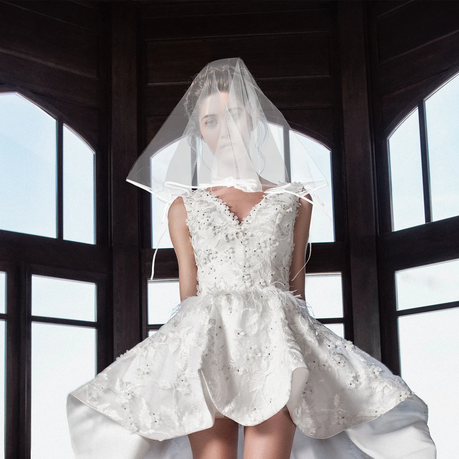 

Short Wedding Veil For Brides Elegant Bridal Headpiece With Bow Lightweight Hair Accessory Church Beach Garden Wedding