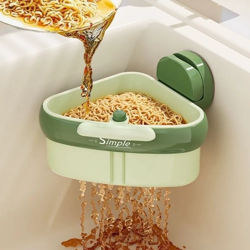 

Push-type Corner Sink Strainer One-touch Opening and Closing Anti-leak Sink Filter Hanging Basket Large Capacity Versatile