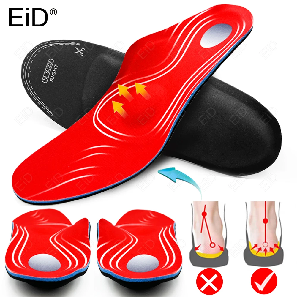 

EiD Best Flat Feet Insoles Orthotic Arch Support Inserts EVA Orthopedic Shoes Soles for High Heel Plantar Fasciitis Men Woman