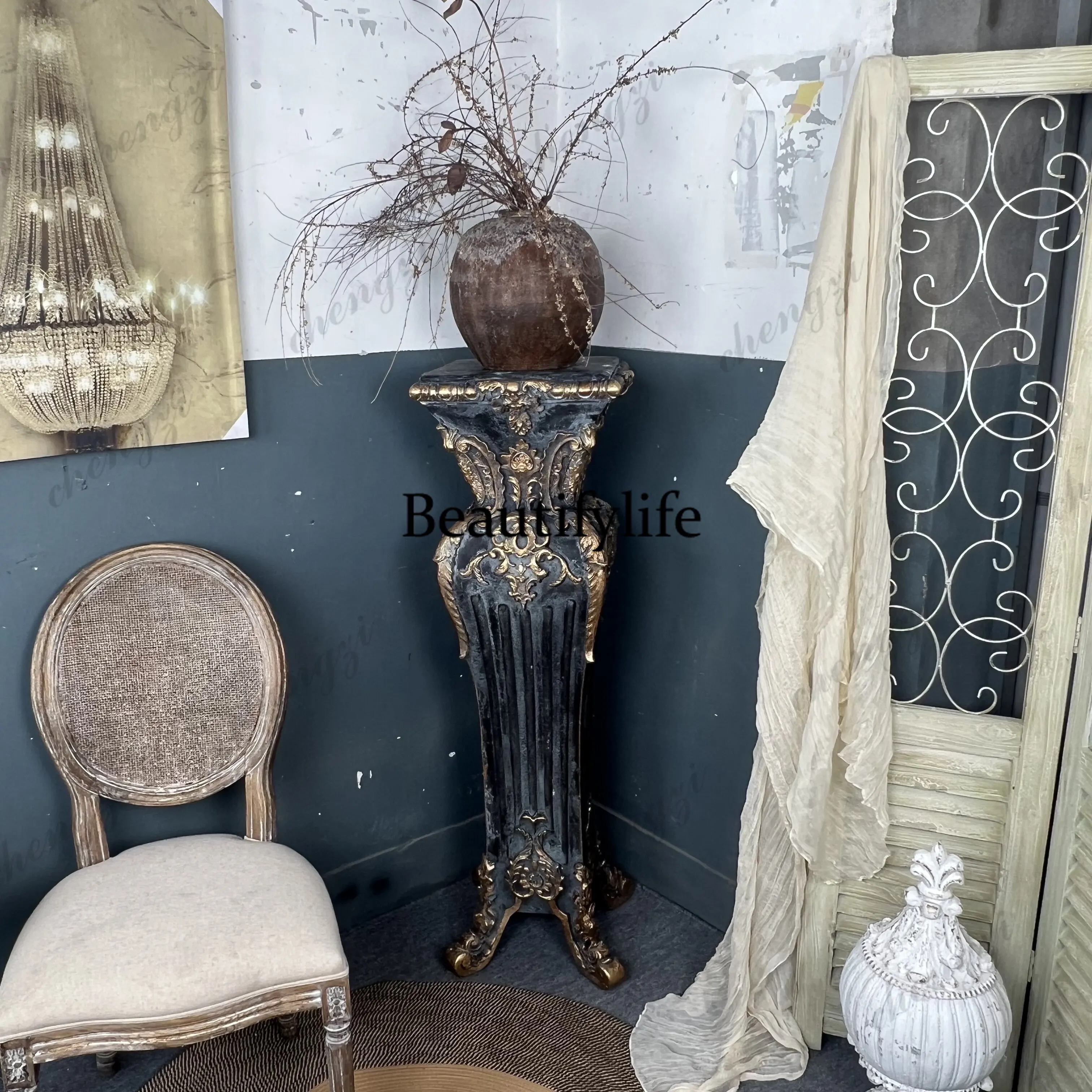 European French creative retro, Roman column flower stand home bed and breakfast cafe corner
