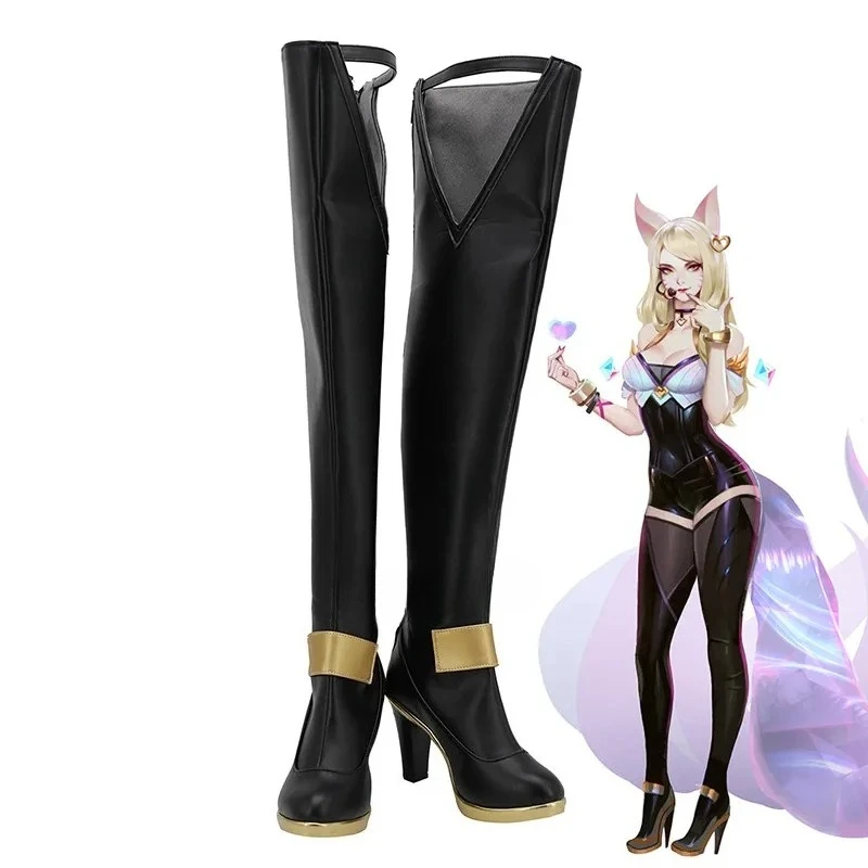 

Игра LOL KDA The Nine-Tailed Fox Ahri, обувь для косплея на заказ, ботинки, реквизит для вечеринки в честь Хэллоуина