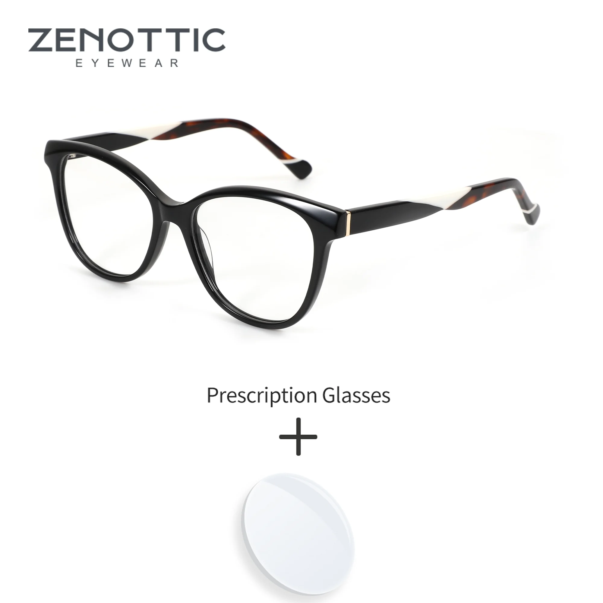 ZENOTTIC Women Acetate Butterfly Prescription Photochromic Corrected Visual Acuity Multifocal Comfortable to Wear