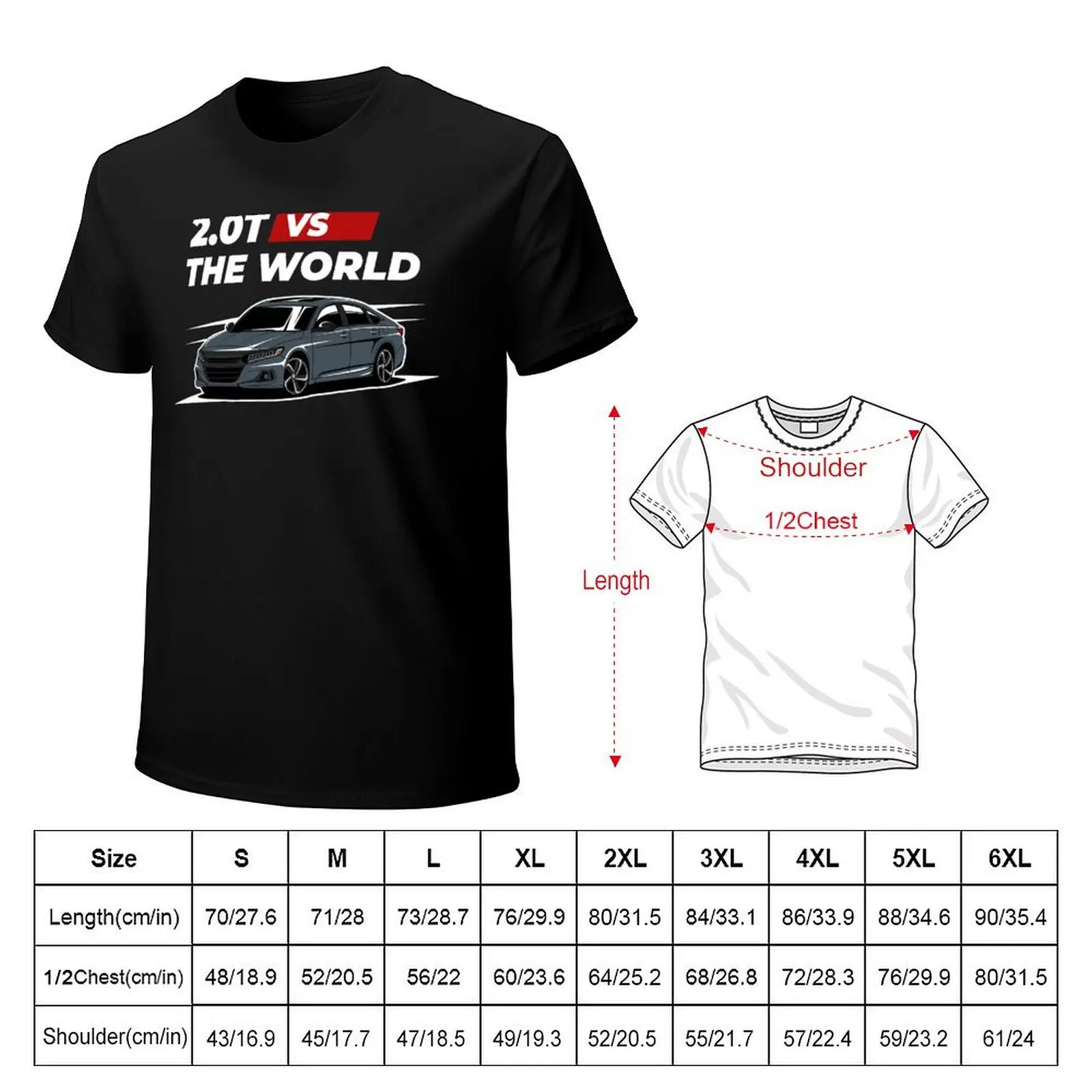 Accord 2.0t vs the world T-Shirt plain korean fashion mens t shirts