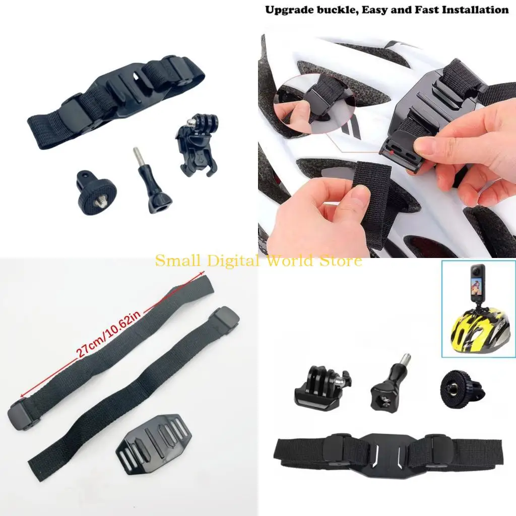 

77UB Quick Release Helmet Holder for Sports Cameras Toolless Installation Secure on Bike Climbing Safety Helmets