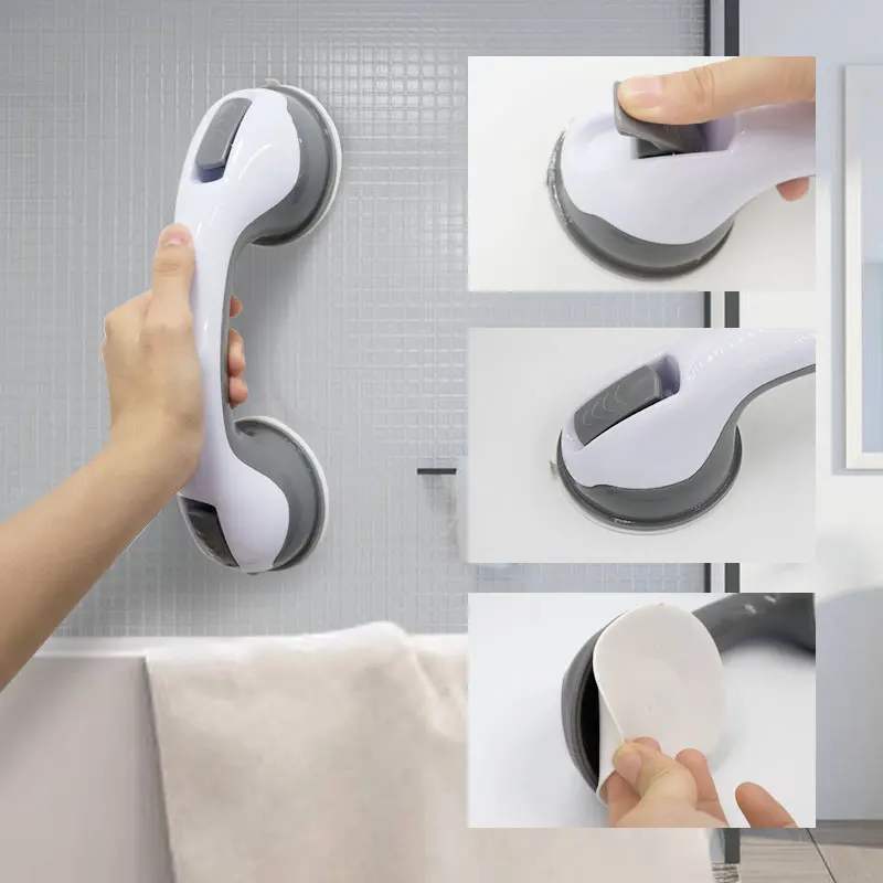 Shower Handle Safety Helping Handle Anti Slip Support Toilet Bathroom Safe Grab Bar Handle Vacuum Sucker Suction Cup Handrail