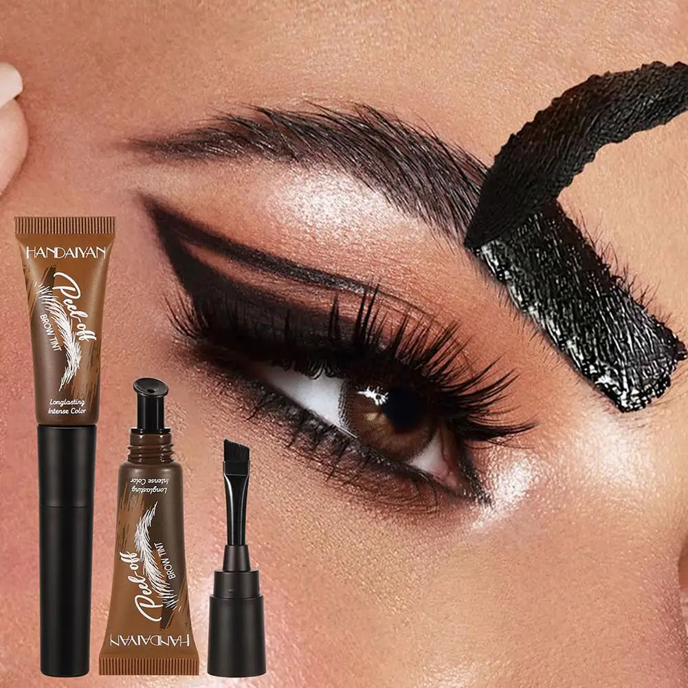 Long-lasting Eyebrow Enhancer Women Natural Liquid Eyebrow Quick Dyeing Makeup Gel Tinted Dry Brow Cosmetic Dyeing Eyebrow U4A3