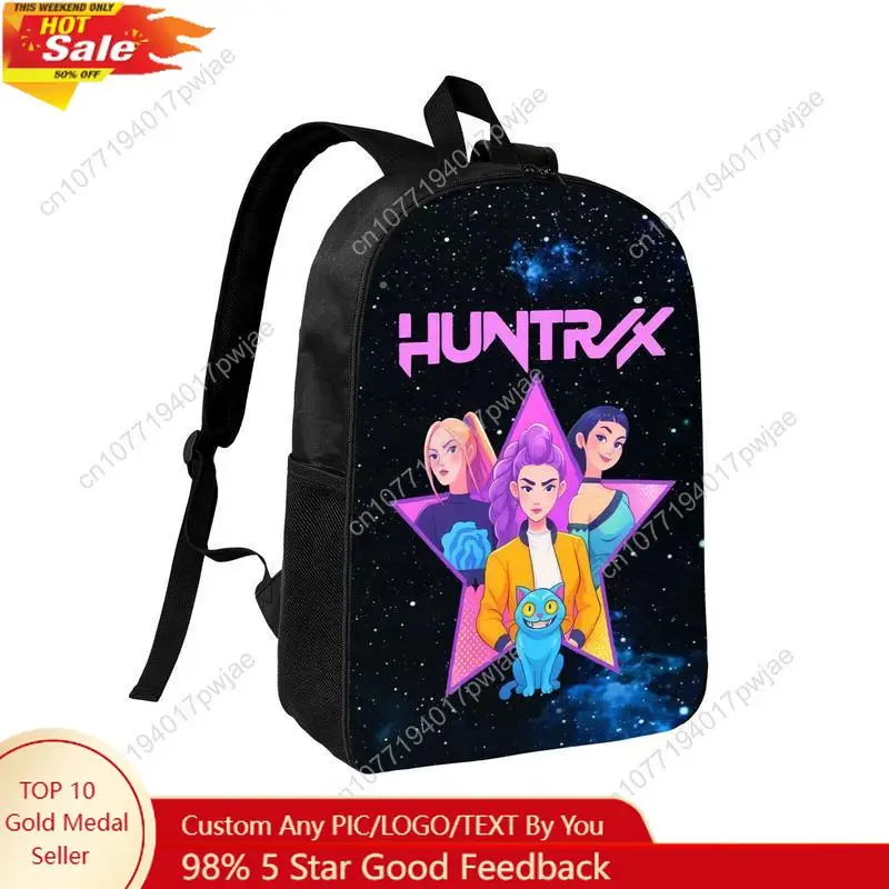 

School Backpack for Fans Men Women College Bookbag Waterproof Lightweight K Pop Demon Hunter Black Backpack Mochilas Book Bag Ru