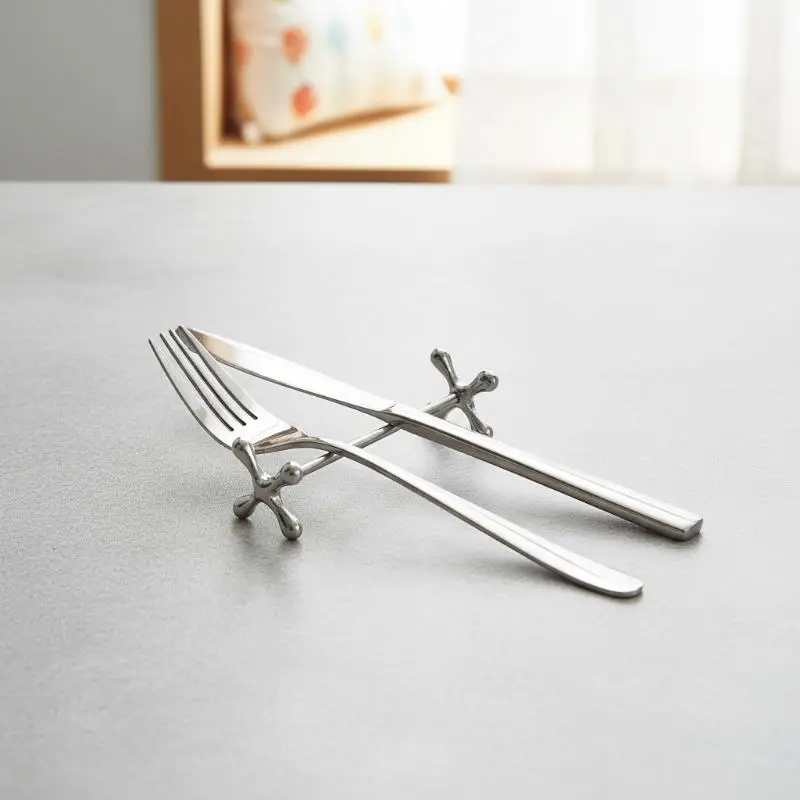 Stainless Steel Electroplated Chopstick Holder Barbell Shape 1Pc Household Table Spoon Stand for Dining Kitchen StorageHot