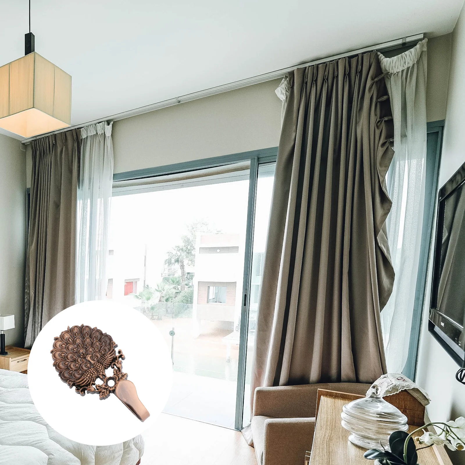 

1 Pair Zinc Alloy Brackets Space-Saving Curtain Fixing Holders For Shower Window Curtain Rod Bracket Mounting Accessory