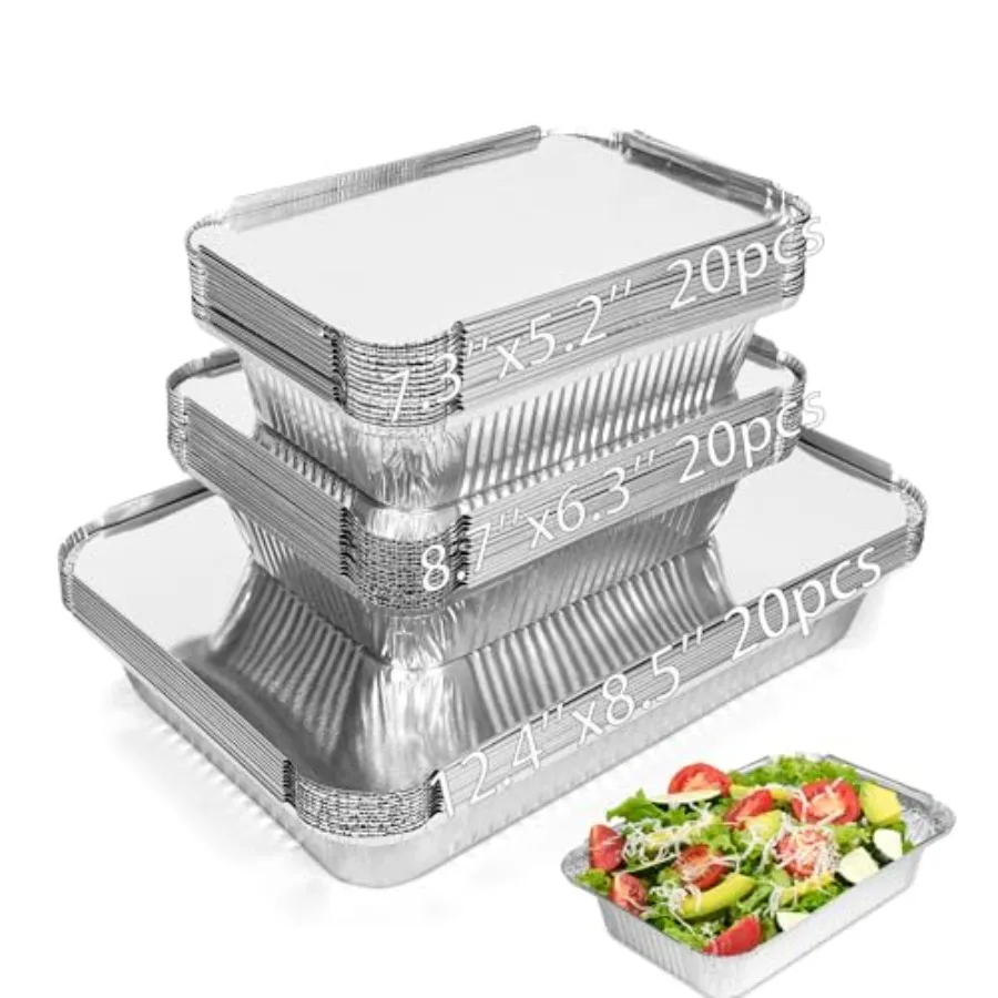 

9 Round Disposable Aluminum Pans with Lids, Aluminum Foil Pans, Comes with Baking Parchment, Air Fryer Paper Liners, Basting Br