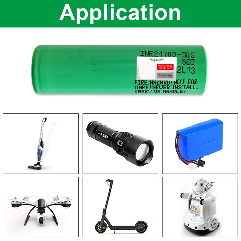 1-8 Stuks 50S Inr 21700 5000 Mah 25/40A 3.7V Lithium Batterijen Oplaadbare Sterkste Ontlading 21700 Mobiele Voor Batterij Gereedschap
