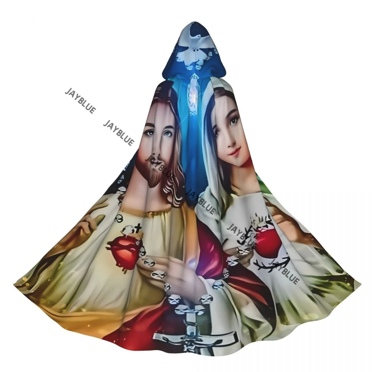 Unisex Adult Our Lady Of Guadalupe Virgin Mary Cloak with Hood Long Witch Costume Cosplay