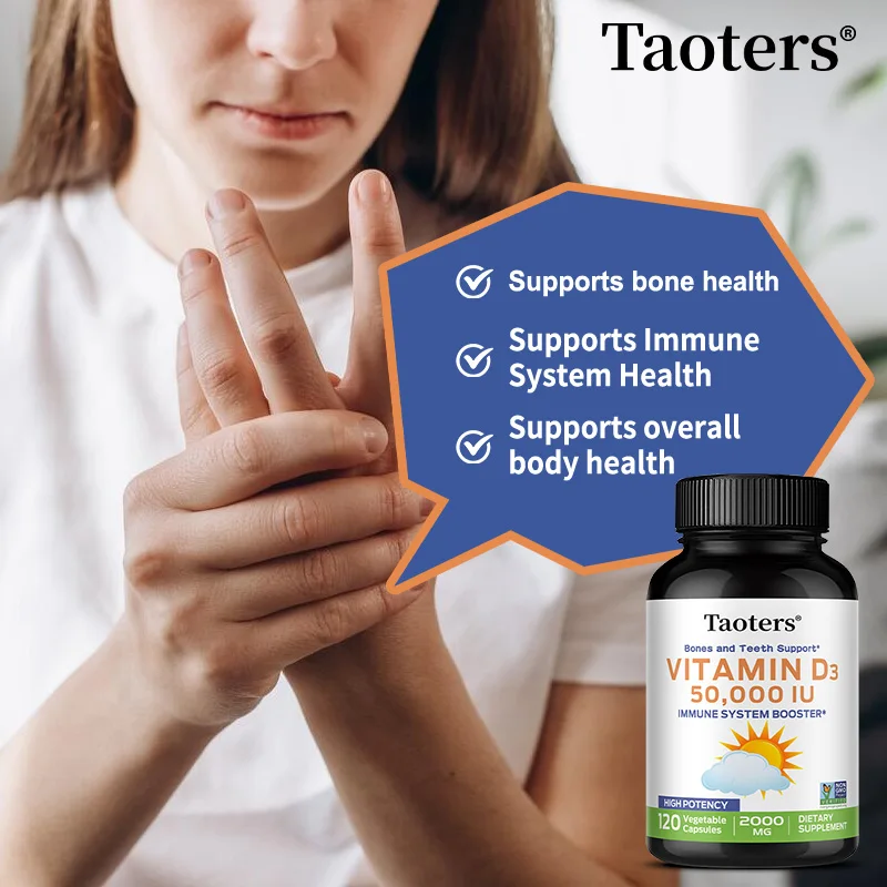 كبسولات هلامية فيتامين د3 5000IU لوظائف العضلات الصحية والمناعة، تدعم صحة العظام والأسنان، غير وراثيًا، خالية من الغلوتين