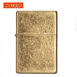 New Original ZORRO Lighter Retro Creative Pure Copper Shell Windproof Brass Cigarette Engine Smoking Gift