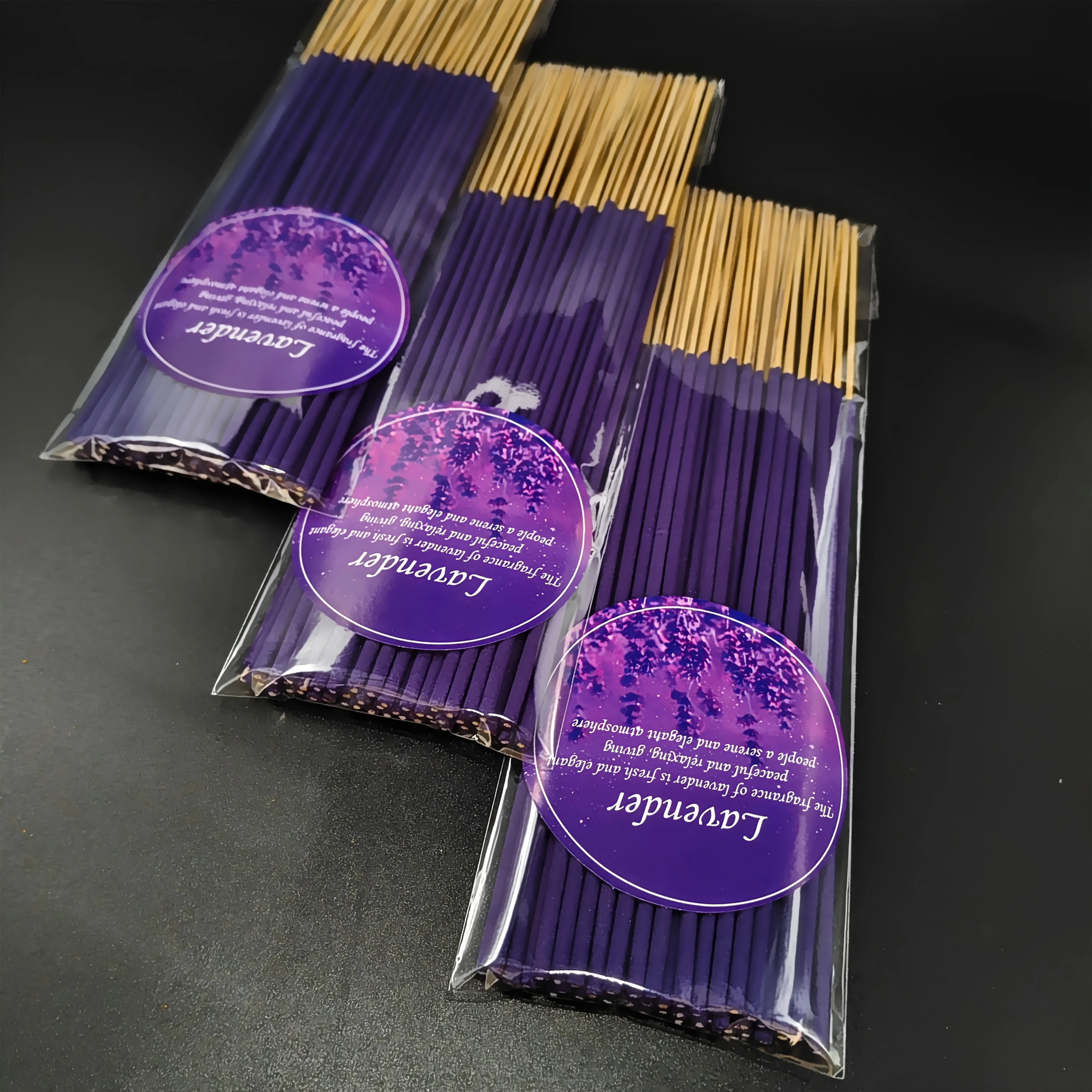 50/150/250/350 Piezas de Varillas Aromáticas de Lavanda Púrpura con Aceite Esencial, Tiempo de Combustión 35 Minutos, Longitud 22 cm, Grosor 3 mm, Alivia el Estrés, Purifica el Aire, Decoración del Hogar, Llena de Aire Fresco, Apto para Hoteles, Regalos, 