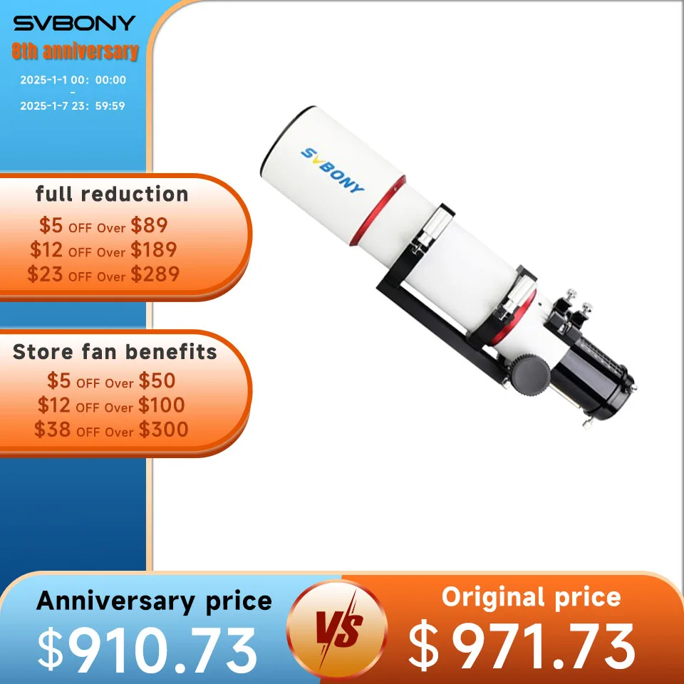 SVBONY SV550 80F6 APO Triplet Refractor Telescope OTA 2.5