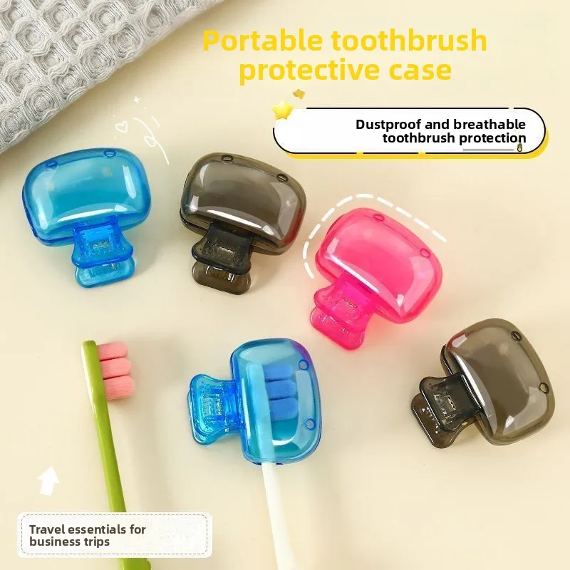 

Travel Toothbrush Head Covers Protective Portable Plastic Clip Toothbrush Protector Cap Brush Pod Case For Household Travel