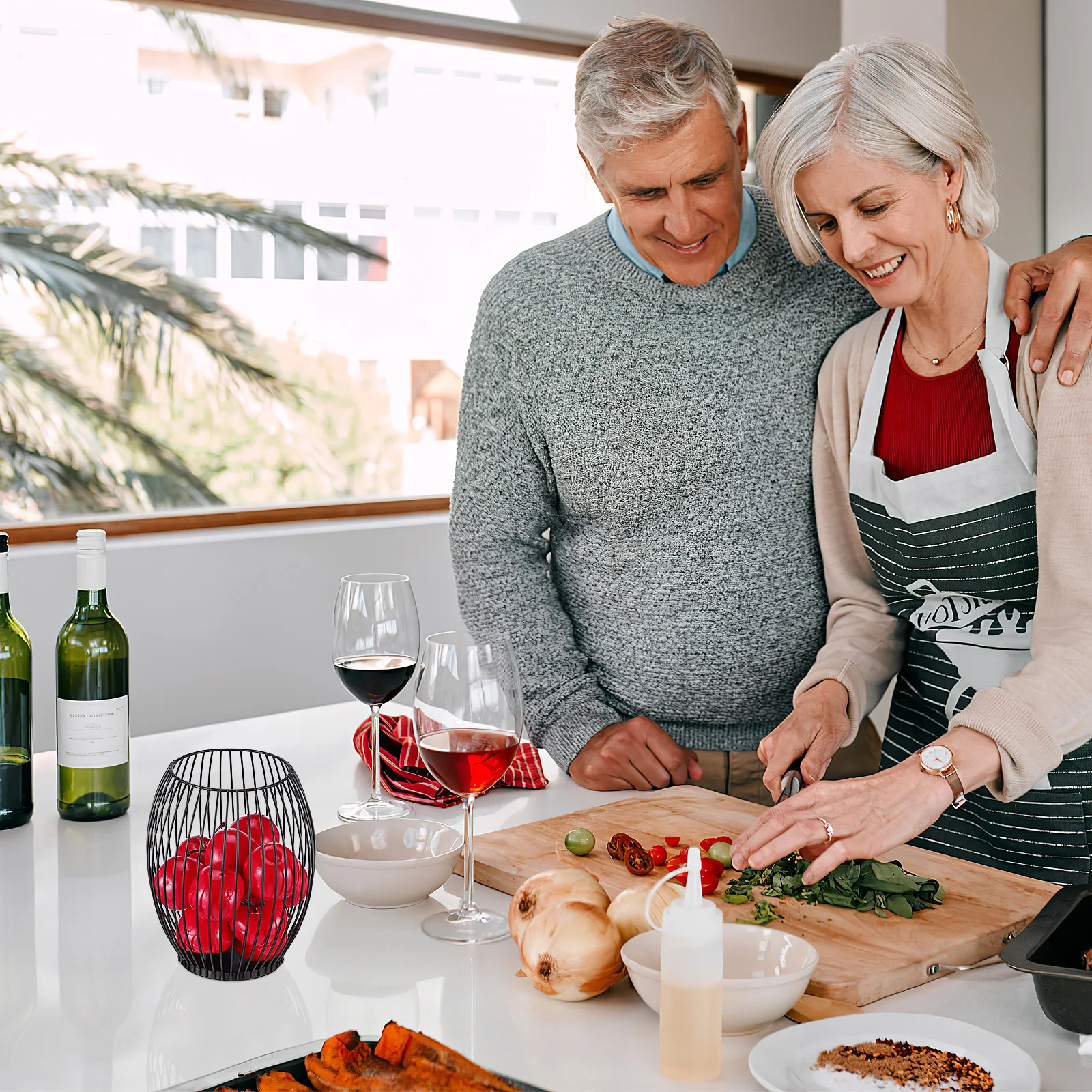 

1pc Storage Baskets For Home Kitchen Desktop Fruit Bowl Organizer Hollow Snack Holder Iron Wire Basket Metal Vegetable