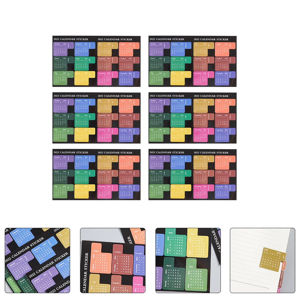 

Planner Glue Marks Stickers Date Month Tab Water Proof Colorful Useful Notepad Copper Plate Diary Convenient