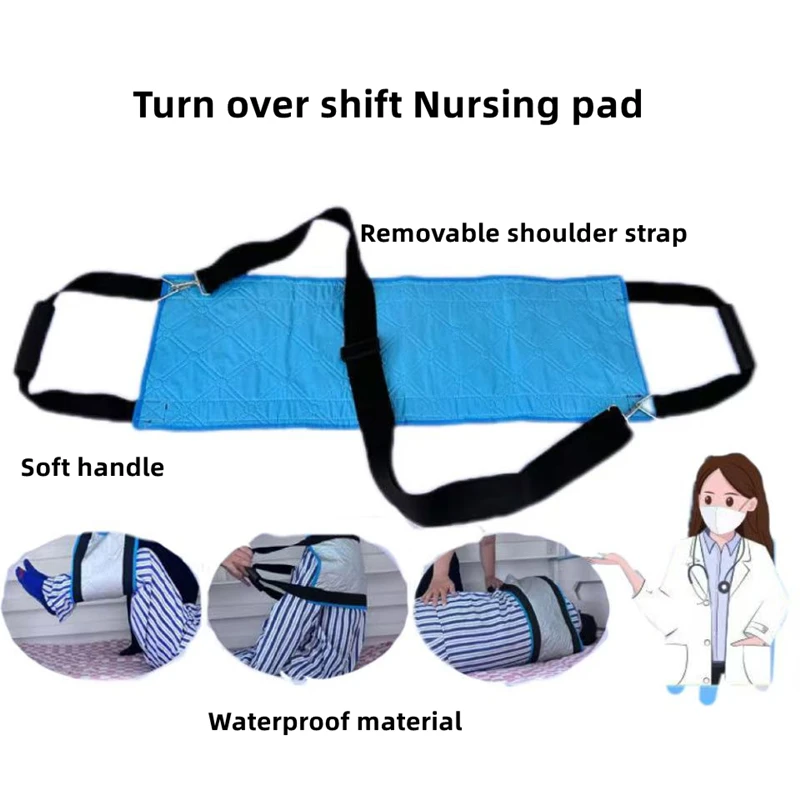 

Patient Lift Transfer Belt Paralyzed Elderly Turn over Shift Belt with Handle and Shoulder Strap Household Soft Stretcher
