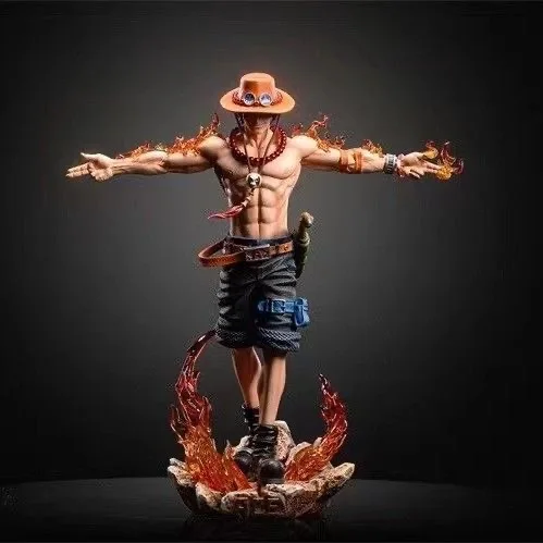 

24cm Anime One Piece Figure Anniversary Fire Fist Escal D Ace Statue PVC Collectible Statue Doll Model Decoration Toys Gifts