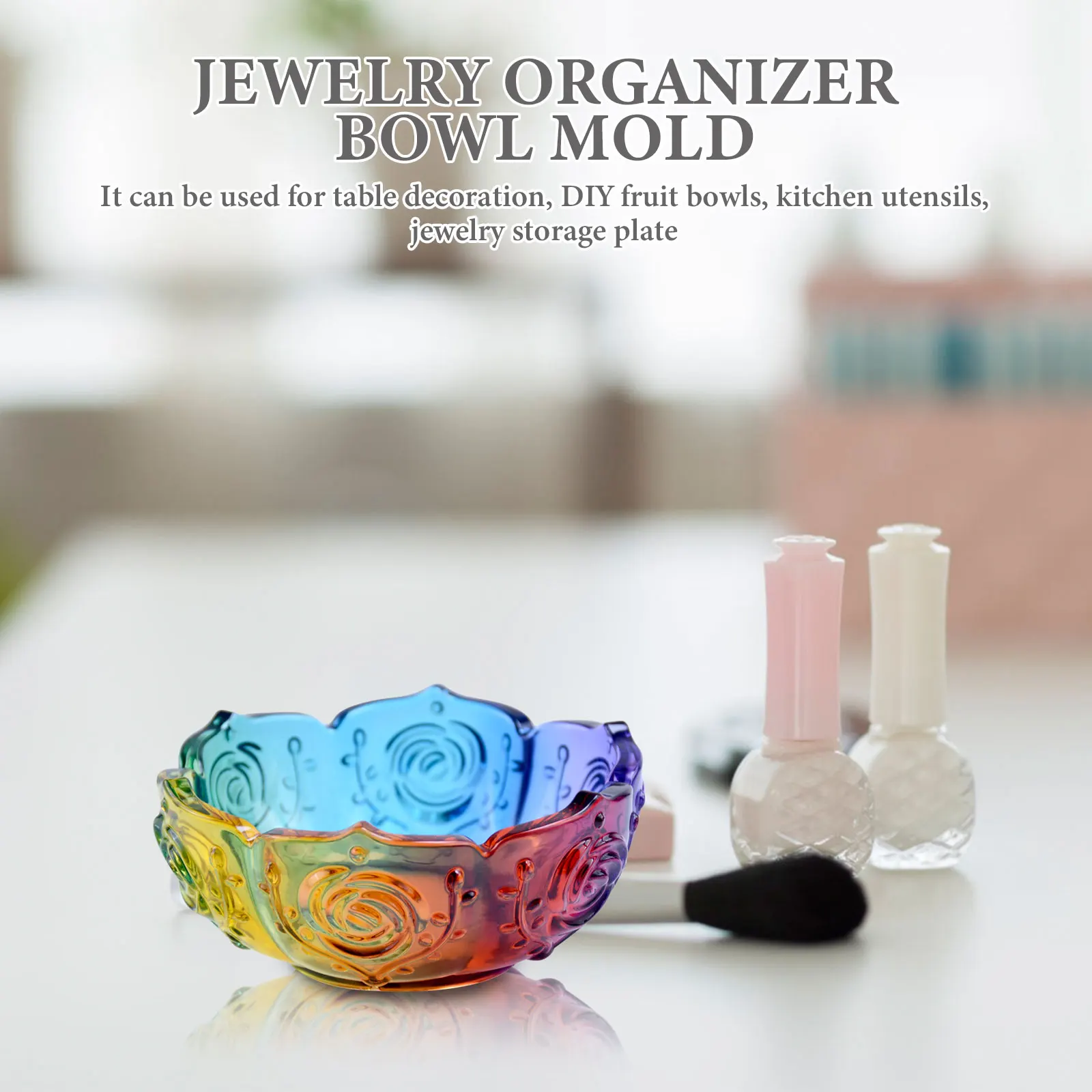 

Water Drop Silicone DIY Mold Resin Jewelry Holder Plate Decorative Tealight Holder Casting Mold Adornment Mould