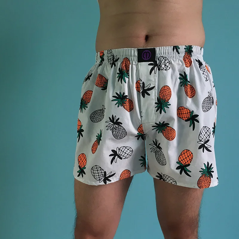 

Pure Cotton Panties Orange Pineapple For Men And Women Pattern Comfortable Breathable Shorts For Home Leisure