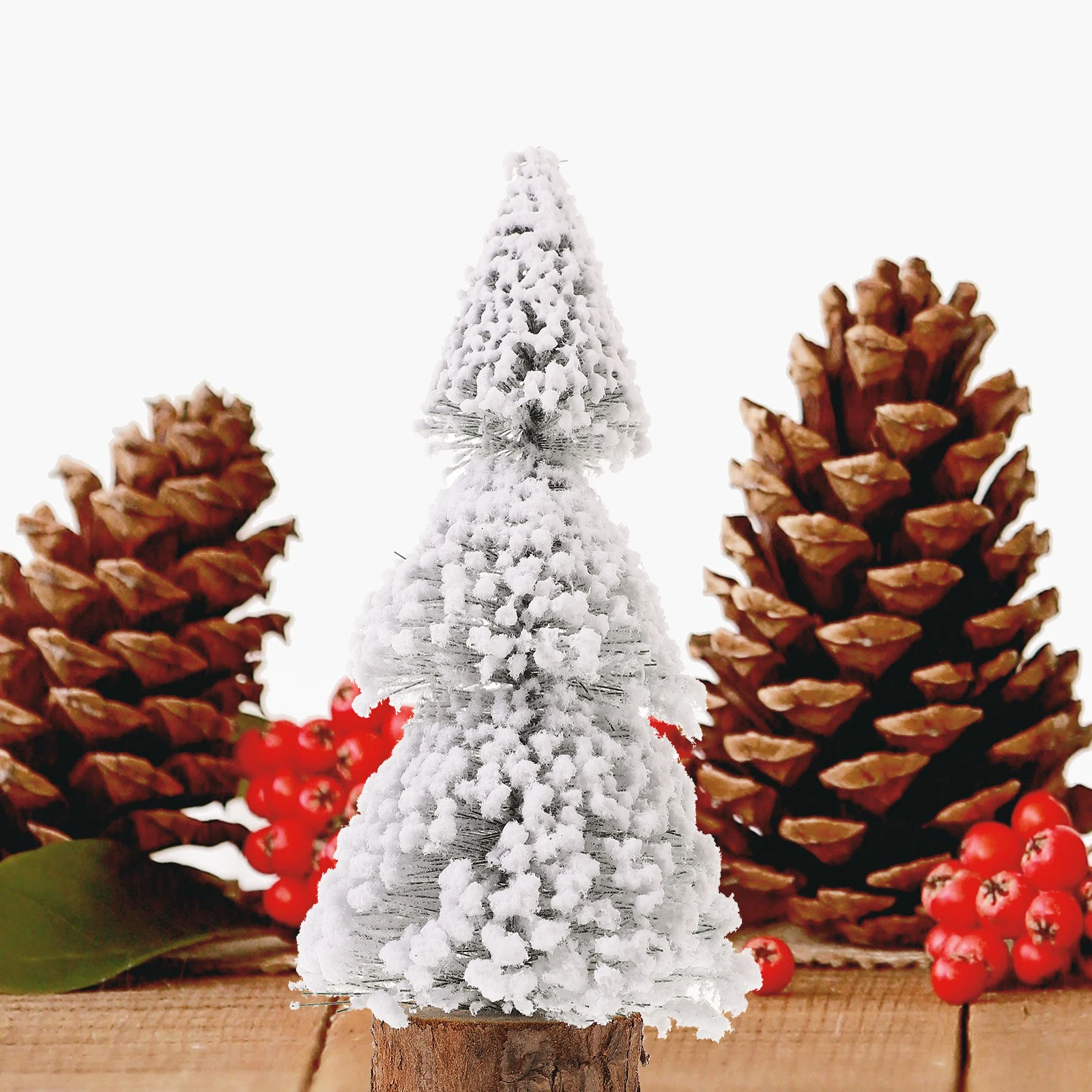 

4Pcs Miniature Xmas Trees Artificial Pine Decorations Festive Home Tabletop Craft Photo Prop Christmas Scene Decor