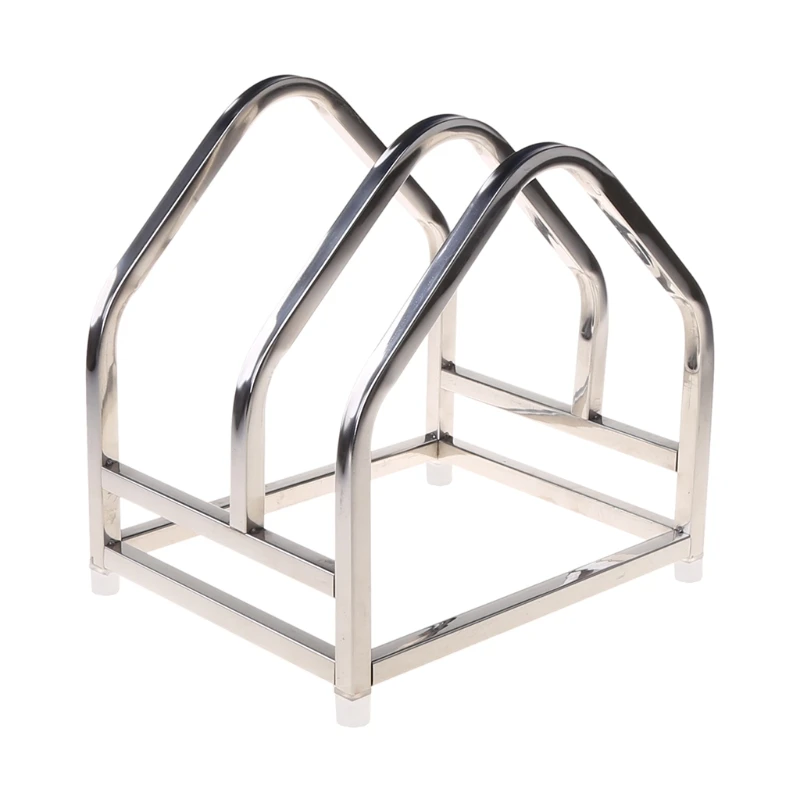 

Stainless Steel Double-layer Pot Lid Holder Durable Cutting Board Rack Kitchen Board Shelf Household Desktop