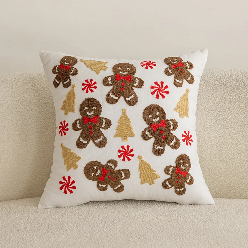 Christmas Supplies Cushions Cover Home Christmas Decoration Embroidery Tufted Snowflake Pillow Cover for Living Room Sofa Party