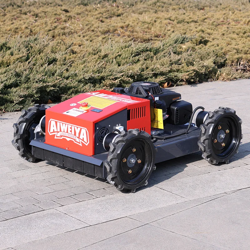 Customized Chinese remote-controlled hillside lawn mower, mountainous garden weeding oscillating blade mower