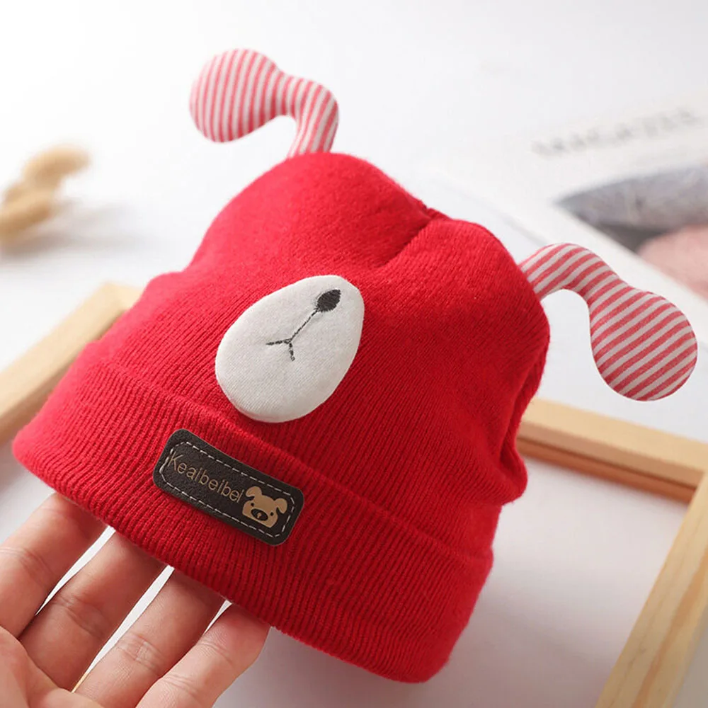 Cartoon Lovely Winter Infants Baby Hats Newborn Baby Boys Girls Knitted Caps Warm Woolen Beanies For Kids 0-12 Month