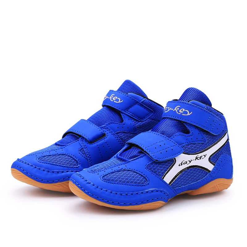 Professional Children's Wrestling Training Shoes Children's Boxing Shoes Children's Blue Red Fitness Wrestling Boxing Shoes