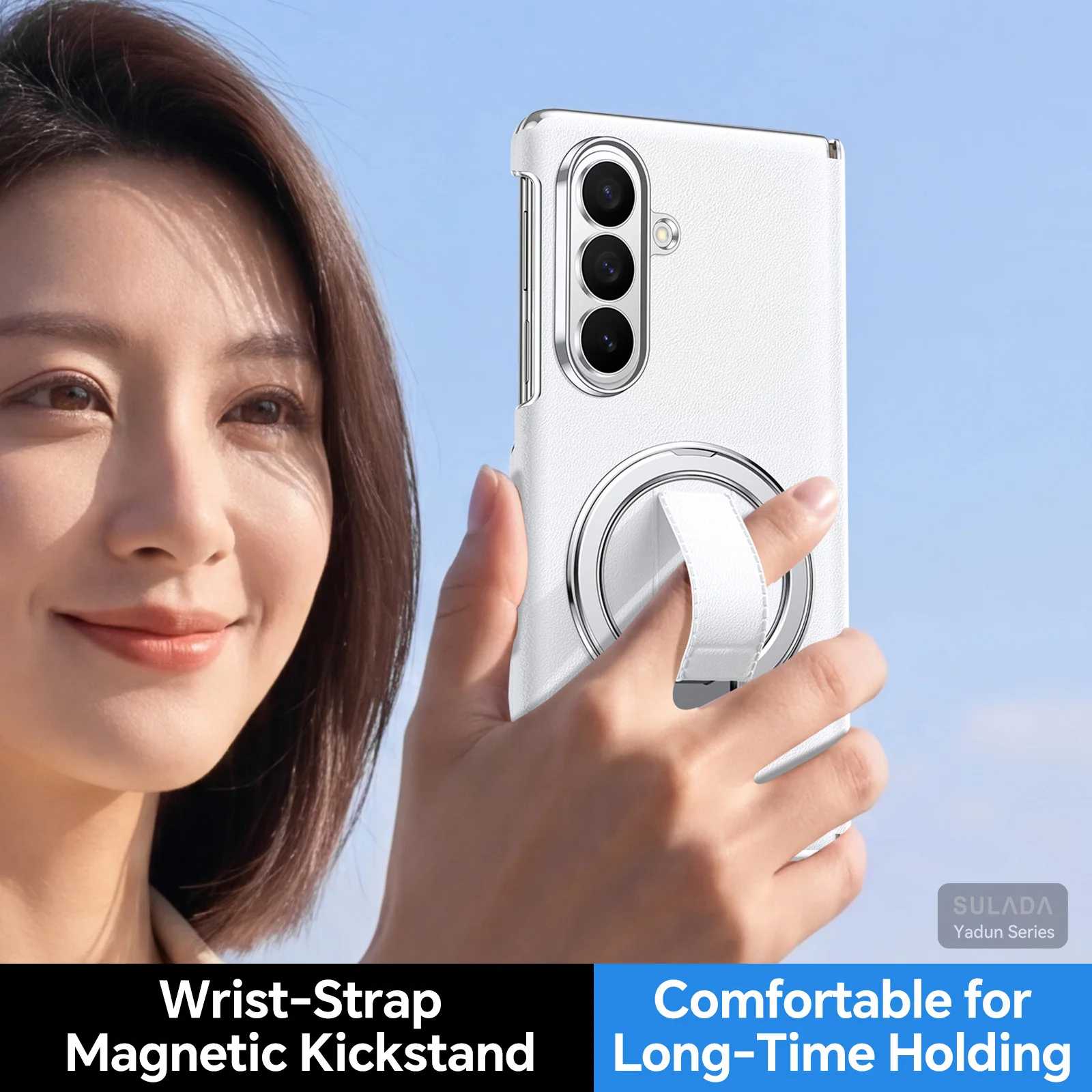 Ergonomic Phone Case&Hidden Mini Belt Loop for Samsung Z Fold 8 Case SULADA Metal Kickstand Magnetic Phone Case for Fold 8 Ultra
