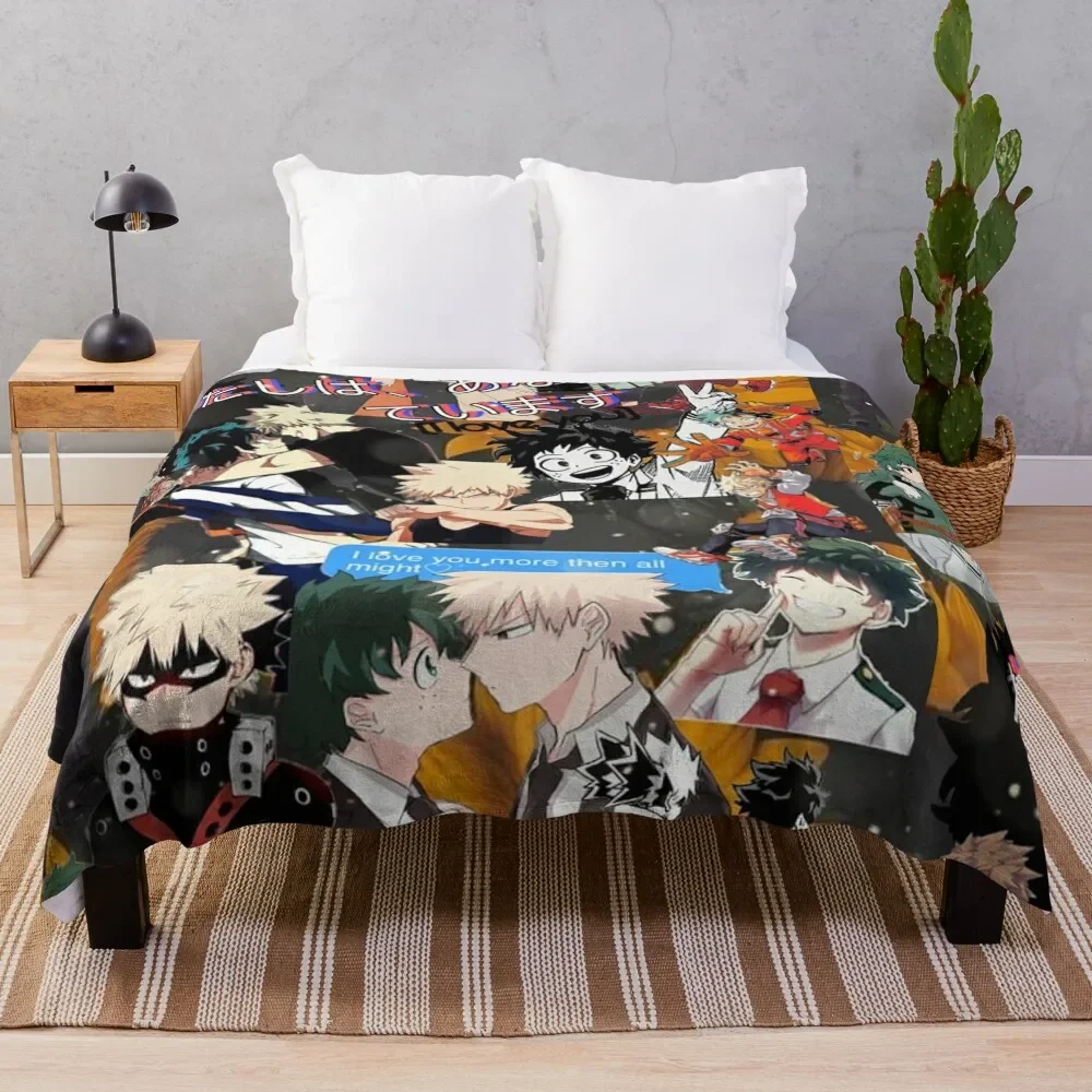 bakudeku pattern 2 Throw Blanket Weighted Soft Hair Blankets