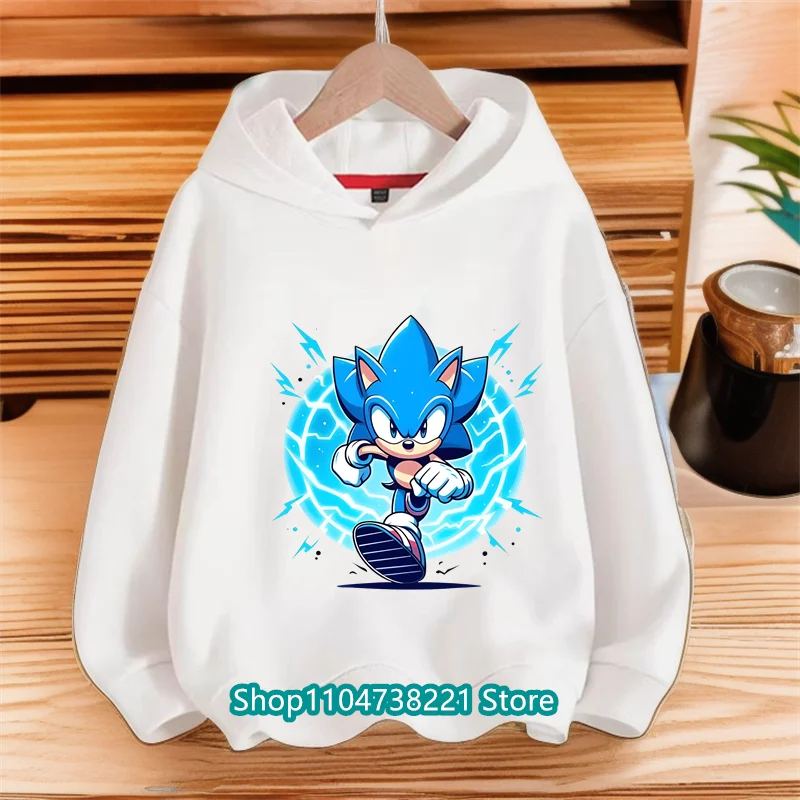 أنيمي سونيك الاطفال هوديي Trucksuit الخريف الفتيان الفتيات الكرتون الملابس هدية الكريسماس مباراة أنيقة معطف البلوز ​