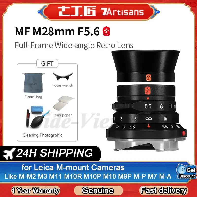 7artisans M28mm F5.6 MF  Full Frame Lens Wide-angle for Leica M-mount Cameras Like M-M2 M3 M11 M10R M10P M10 M9P M-P M7 M-A