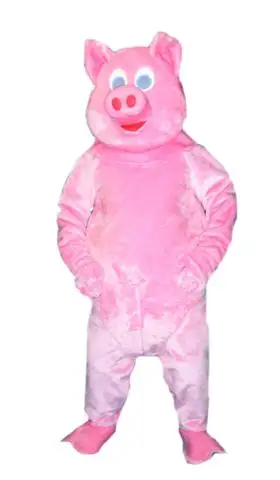 Traje de mascote dos desenhos animados para adulto, espuma rosa porco, vestido de Natal extravagante, venda quente, novo