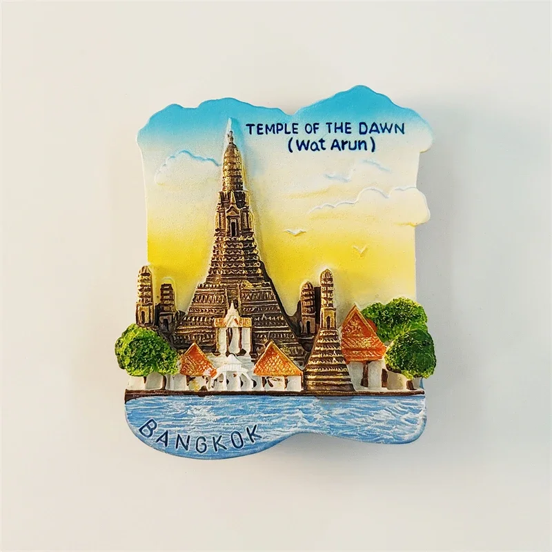 

3D Painted Decorative Magnetic Stickers for Refrigerator, Thailand, Thai, Zheng Wang, Temple, Souvenir Crafts, Creative Crafts