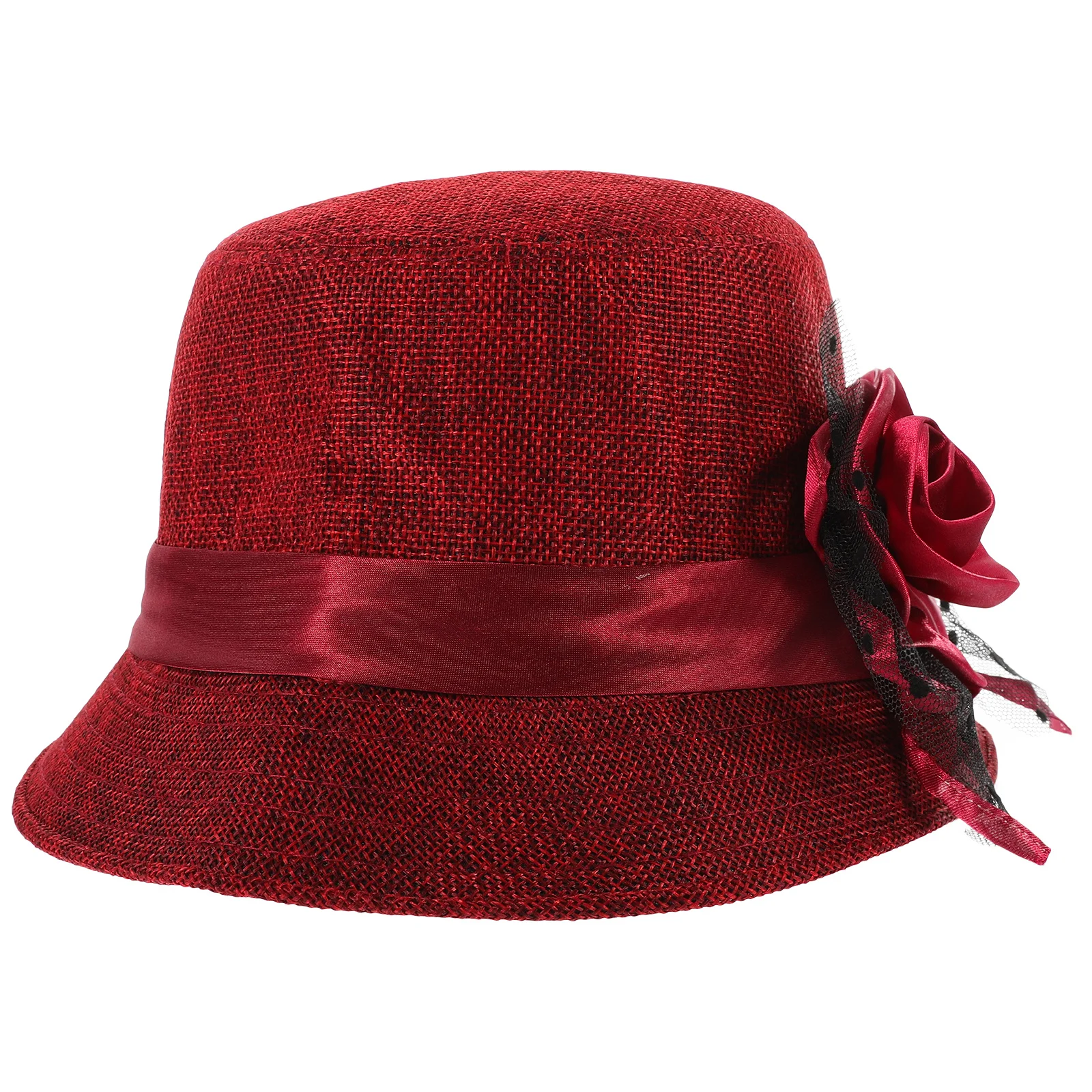 

Vintage Lace Flower Pot Hat Elegant Church Style Women'S Fashionable Tea Party Outdoor Accessory Thickened Warm Bucket Hat