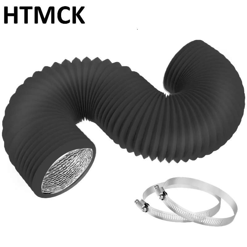 Mangueira de Ventilação para Secadora HTMCK de 4 Polegadas com 2 Abraçadeiras de Aço Inoxidável, Duto de Ar Flexível Reforçado para Cozinha