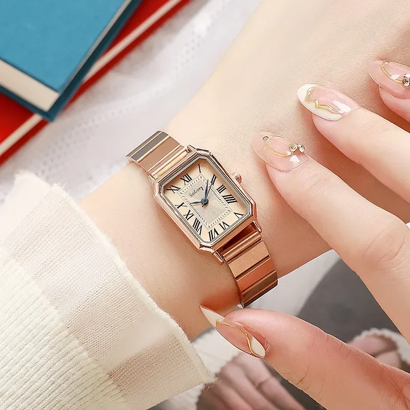 

New Luxury Women Square Quartz Watch Adjustable Stainless Steel Strap Wristwatch Student Fashion Relojes Para Mujer Dropshipping