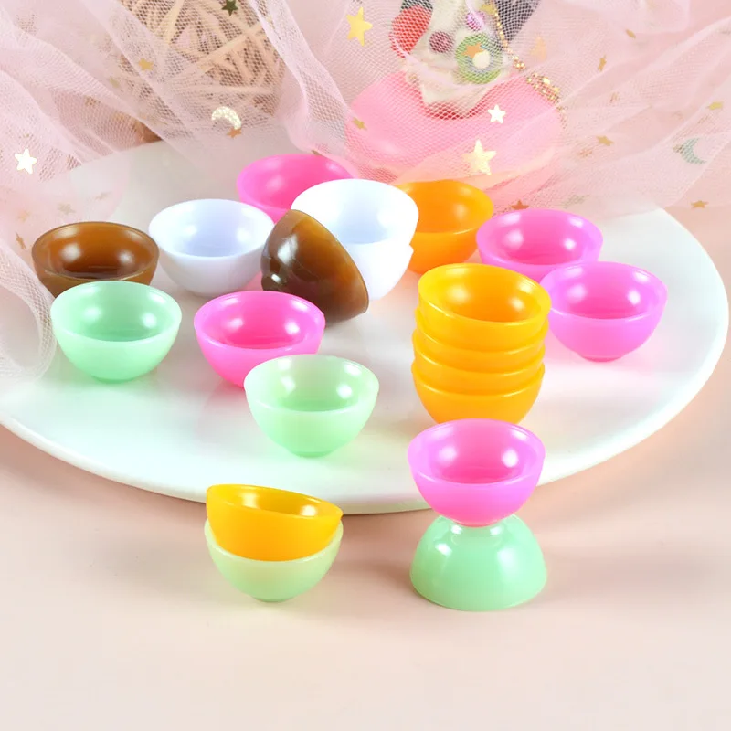 

10pcs Dollhouse Bowl Mini Bowl Simulation Plastic Miniature Kitchen Accessories Food Play Scene Model DIY Tableware Toy Decor