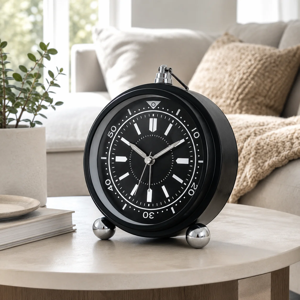 30cm Vintage Metal Table Clock with Moving Gears Silent Quartz Battery Operated Steampunk Desk Mantel Clock Home Office Decor