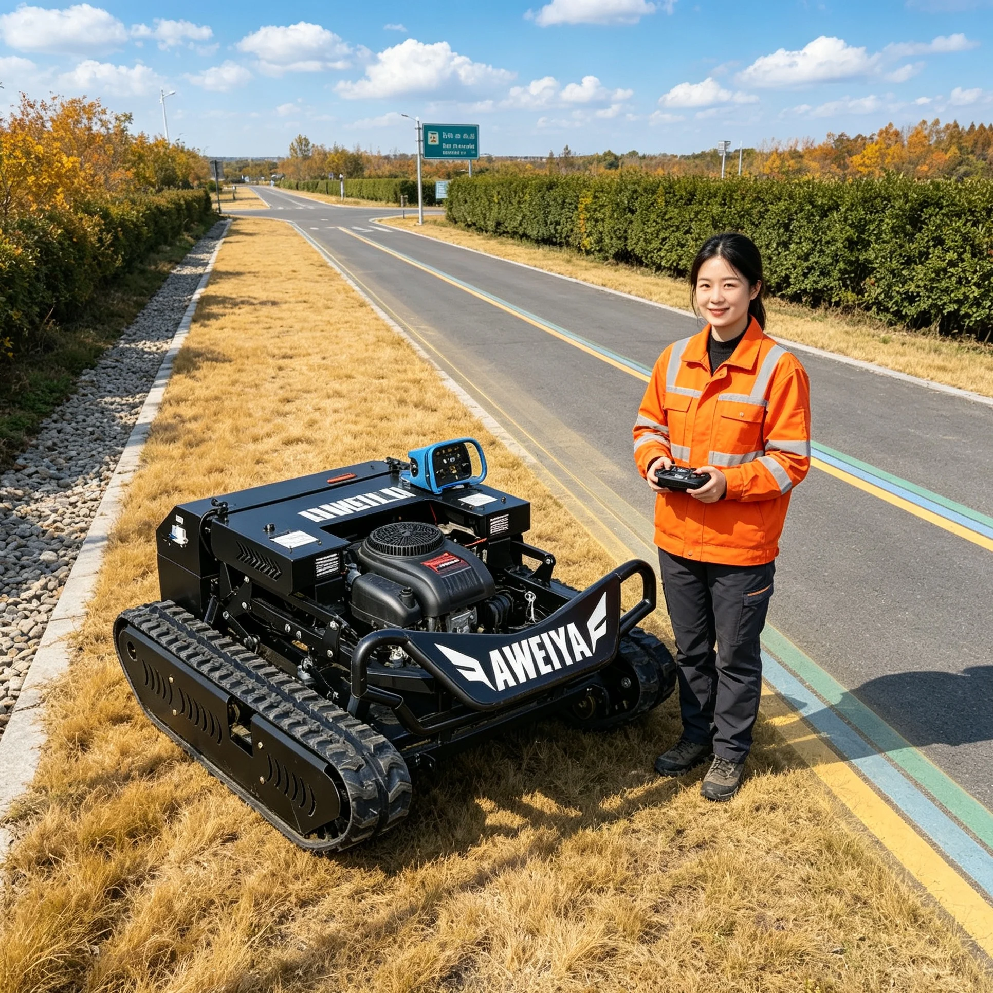 Customized 900 For Farm Vineyard Base Tracked Self‑Propelled Lawn Mower, Compatible With Snow Shovel Attachment, Adjustable Mowi
