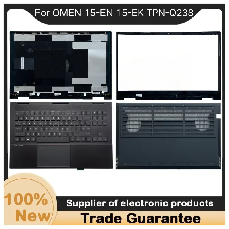 Nuevo para Kailxuling OMEN 15-EN 15-EK TPN-Q238, cubierta trasera LCD, bisel frontal, parte inferior, parte superior, reposamanos con teclado, color negro